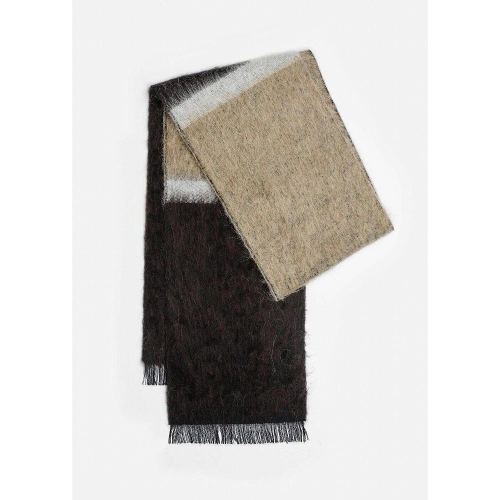 Harmony  VIRGIN WOOL- ALPACA - Dark Brown scarf NWOT
